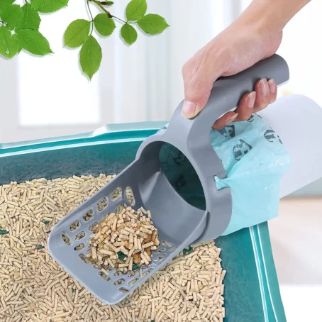 Pelle à Litière pour Chat avec Sac de Recharge, Filtre pour Animaux de Compagnie, Nettoyage des Déchets, Fournitures PIncef, Boîte, Self Books – Image 4